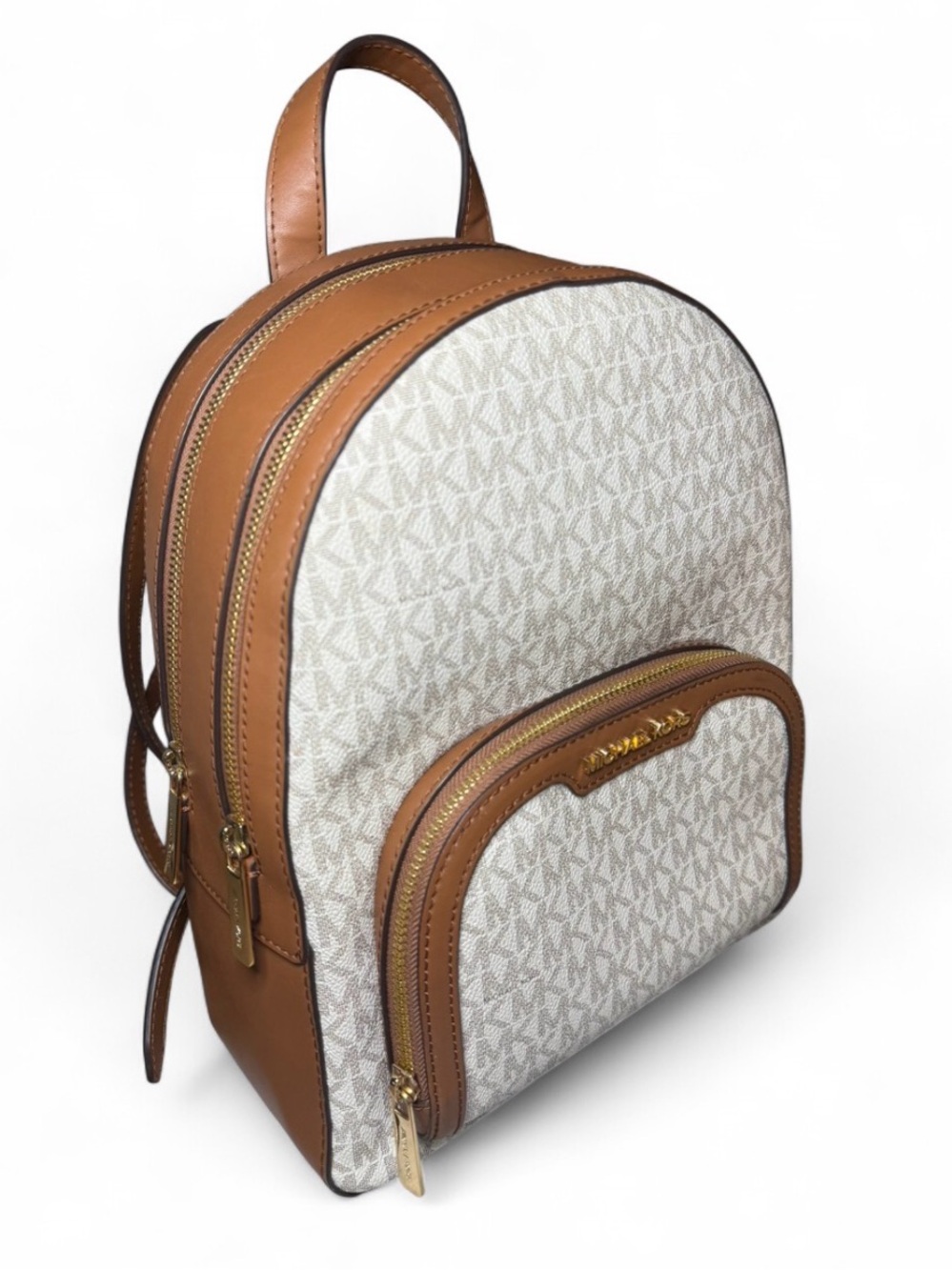 🤎 NWOT Michael Kors Jaycee Medium Logo Backpack - Vanilla/Acorn 🤎